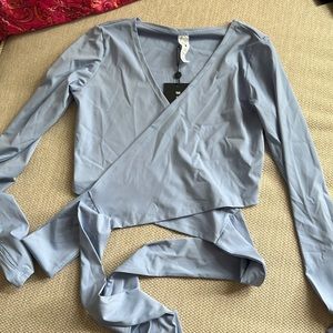 NWT Balance Cross Wrap Crop Top